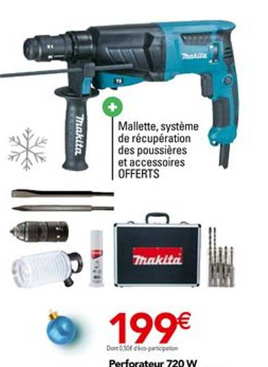 mallette système de récupération des poussières et accessoires offert makita