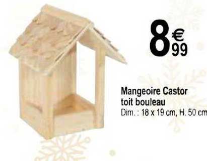 mangeoire castor toit bouleau