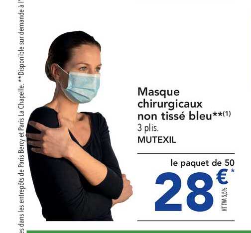 masque chirurgicaux non tissé bleu mutexil
