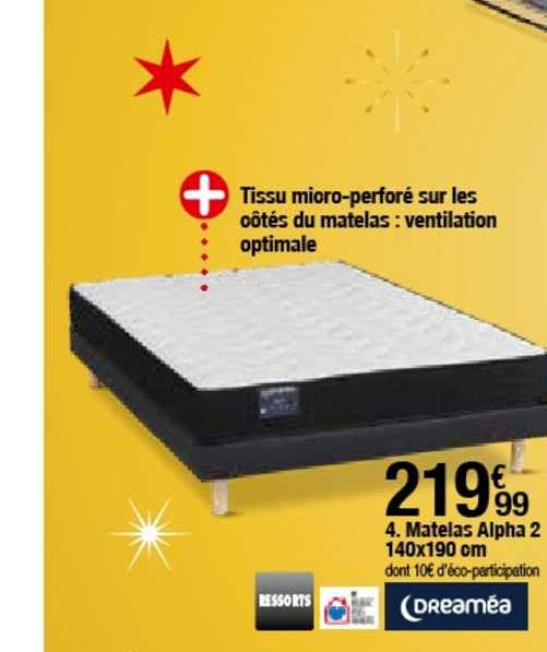 matelas alpha 2 140x190 cm dreaméa