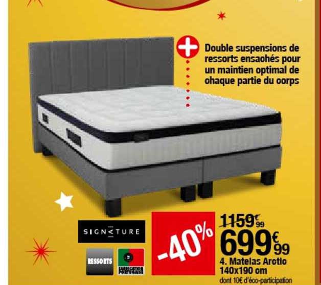 matelas arctic 140x190 cm