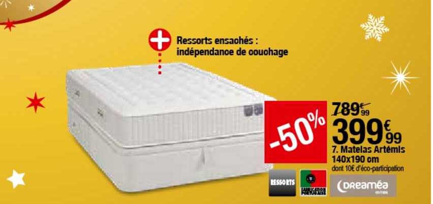 matelas artémis 140x190 cm