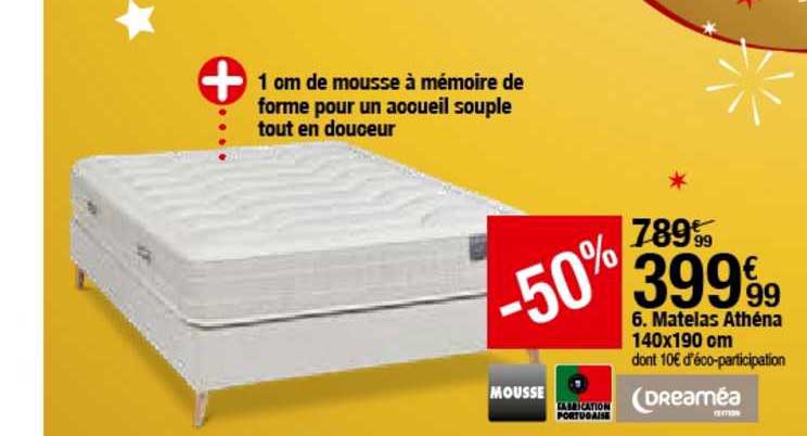 matelas athéna 140x190 cm