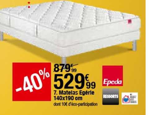 matelas egérie 140x190 cm epeda