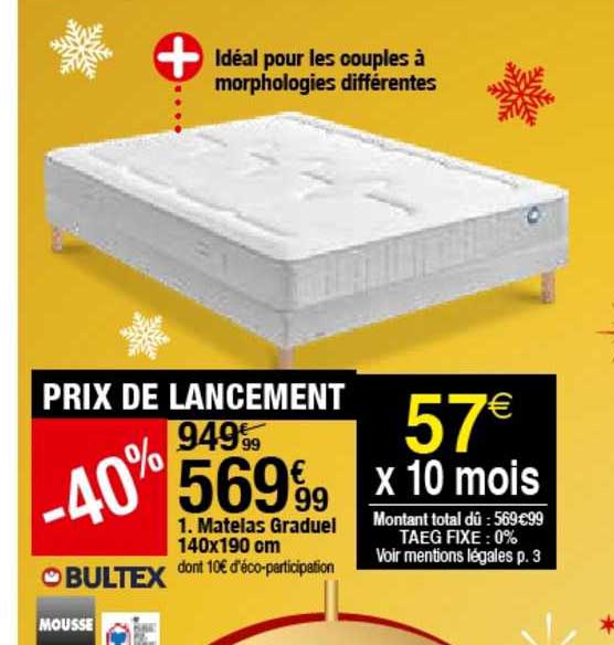 matelas graduel 140x190 cm