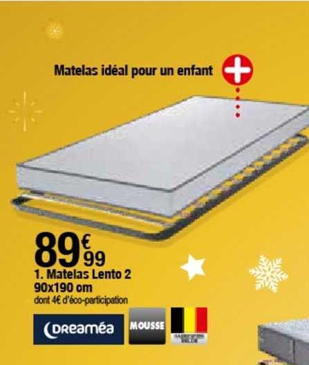 matelas lento 2 90x190 cm dreaméa