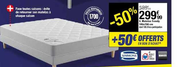 matelas trendy  140x190 cm