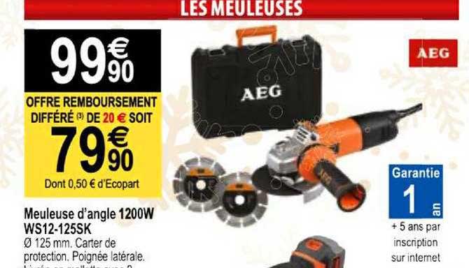 meuleuse d'angle 1200w ws12-125k aeg