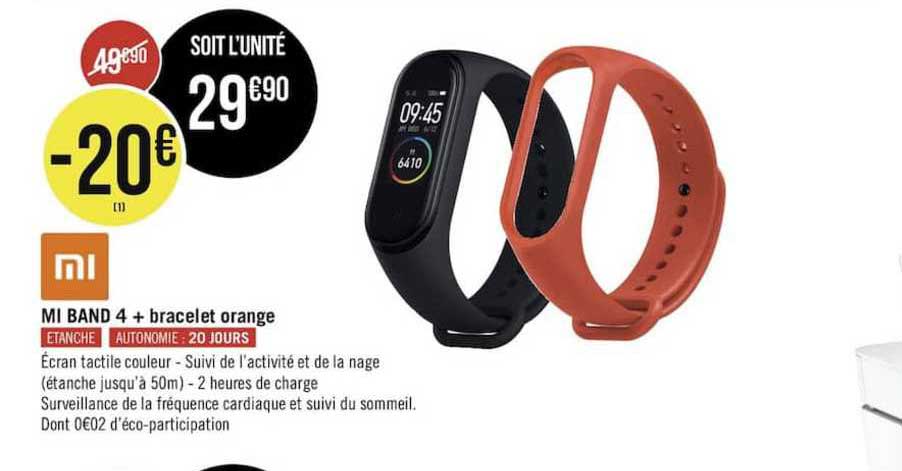 mi band 4 + bracelet orange xiaomi