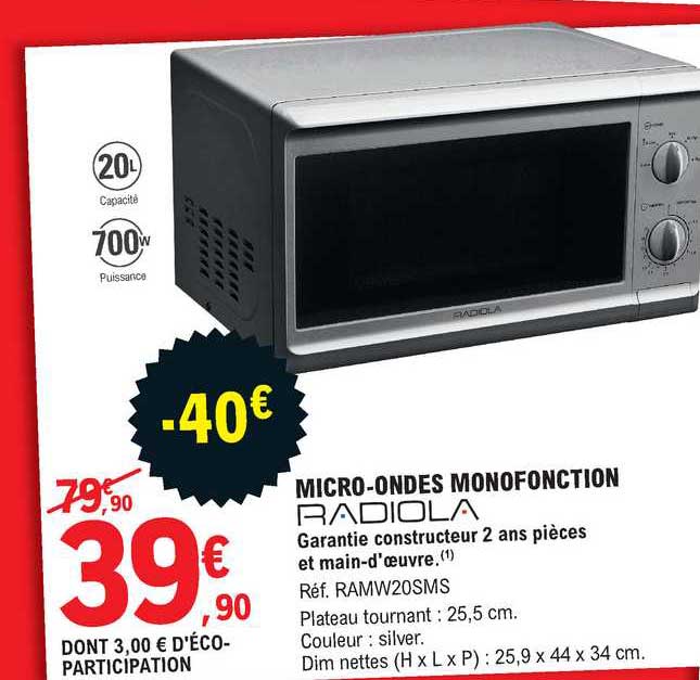 micro ondes monofonction radiola
