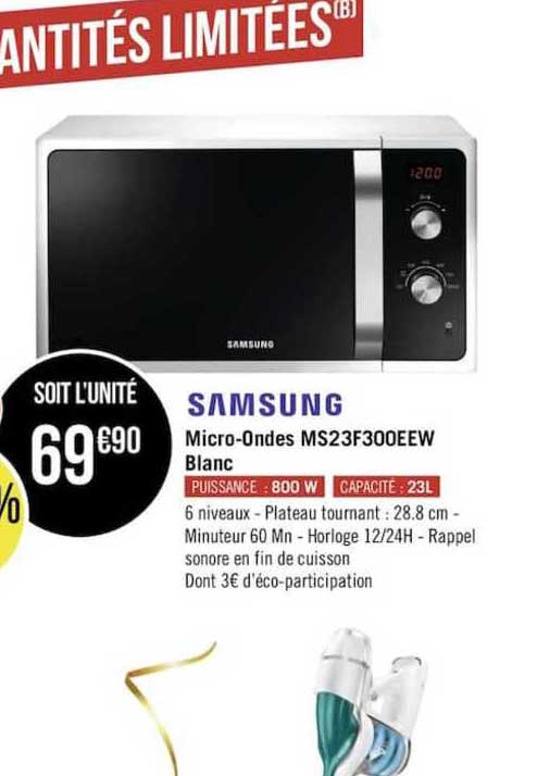 micro-ondes ms23f300eew blanc samsung