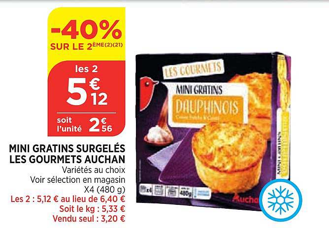 Mini Gratins Surgelés Le Gourmets Auchan