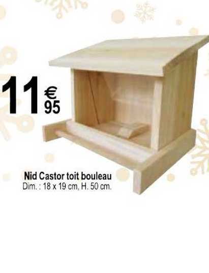 nid castor toit bouleau