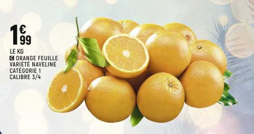 orange feuille variété naveline catégorie 1 calibre 3-4