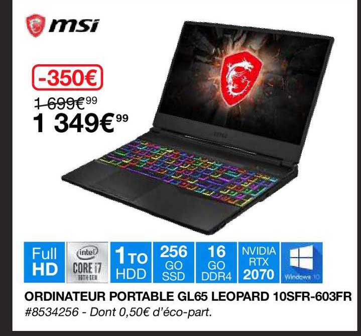 ordinateur portable gl65 leopard 10sfr-603fr msi