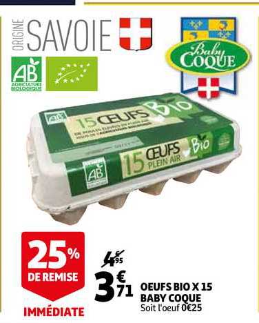 œufs bio x15 baby coque