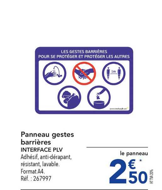 panneau gestes barrières interface plv