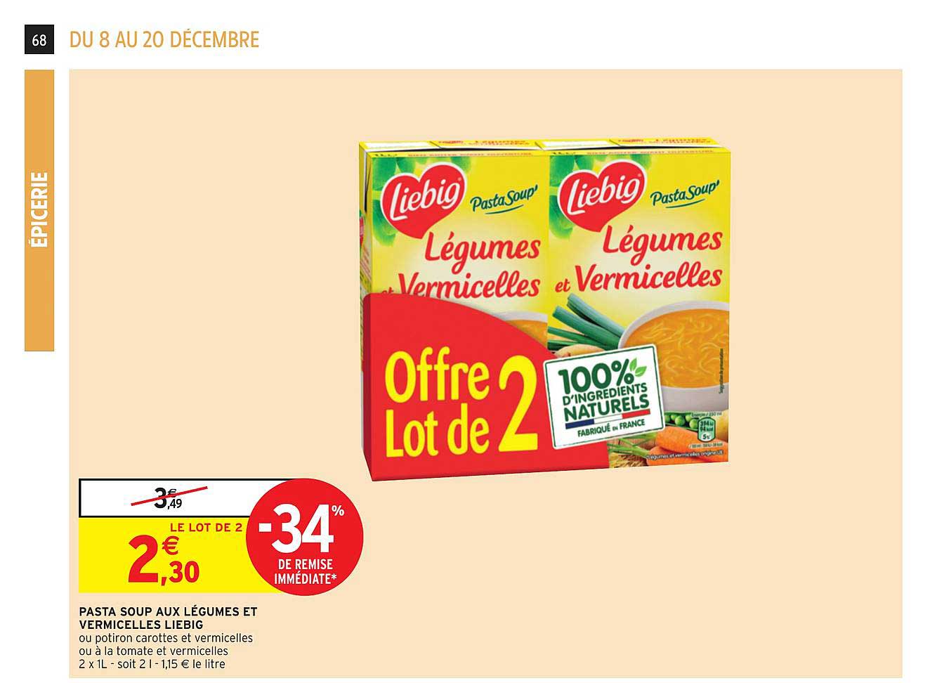 pasta soup aux légumes et vermicelles liebig