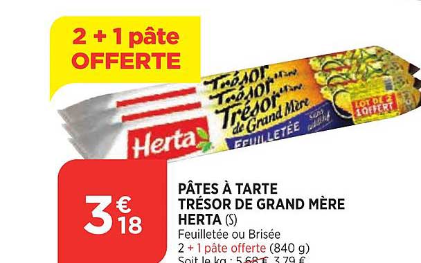 pâtes à tarte trésor de grand mère herta