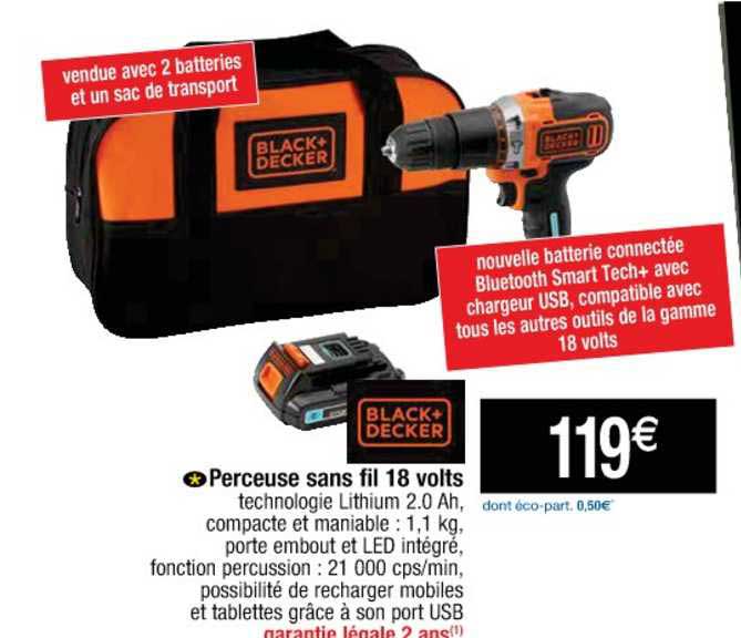 Perceuse Sans Fil 18 Volts Black + Decker