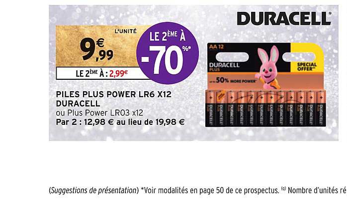 piles plus power lr6 x12 duracell