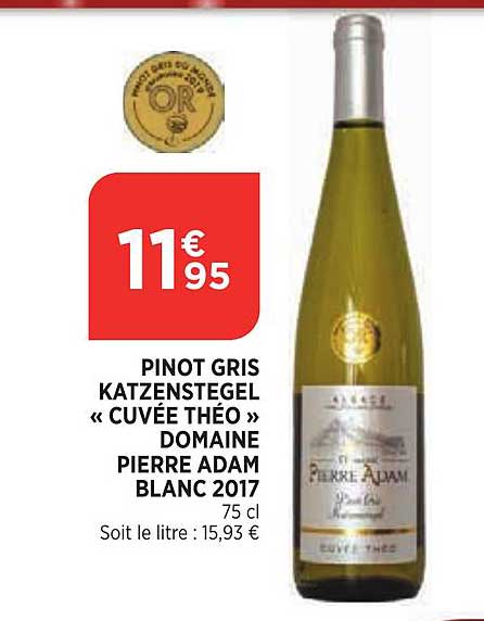pinot gris katzenstegel cuvée théo domaine pierre adam blanc 2017