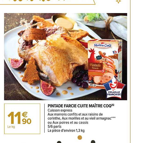 pintade farcie cuite maître coq