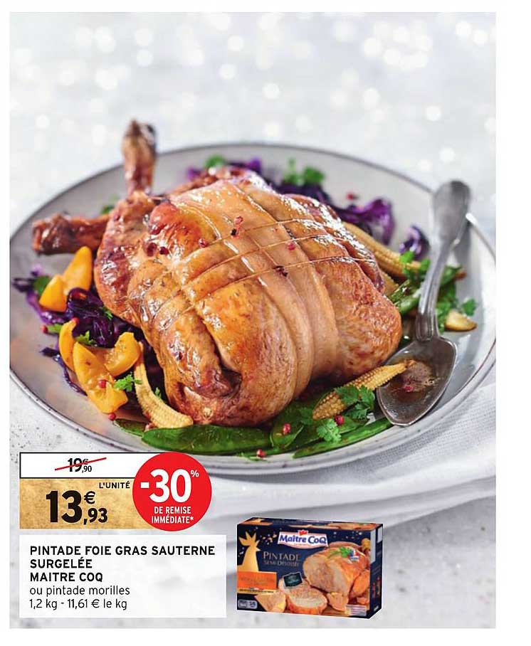 pintade foie gras sauterne surgelée maître coq