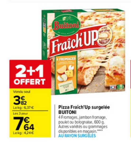 pizza fraîch'up surgelée buitoni