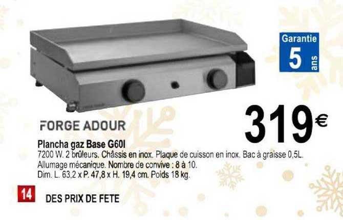 plancha gaz base g60l forge adour