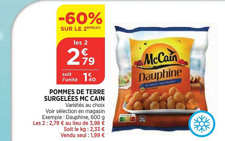 pommes de terre surgelées mc cain