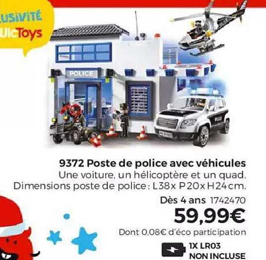 poste de police avec véhicules