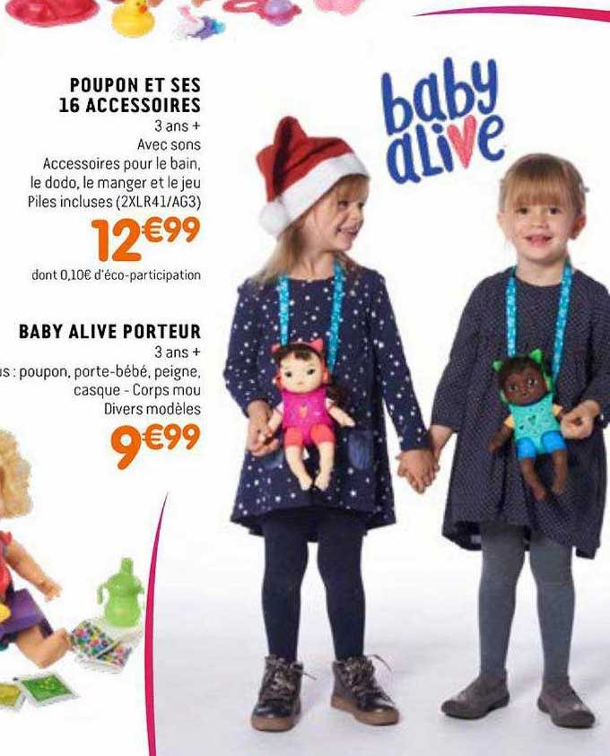 poupon et ses 16 accessoires baby alive porteur
