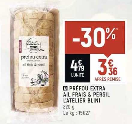 préfou extra ail frais & persil l'atelier blini