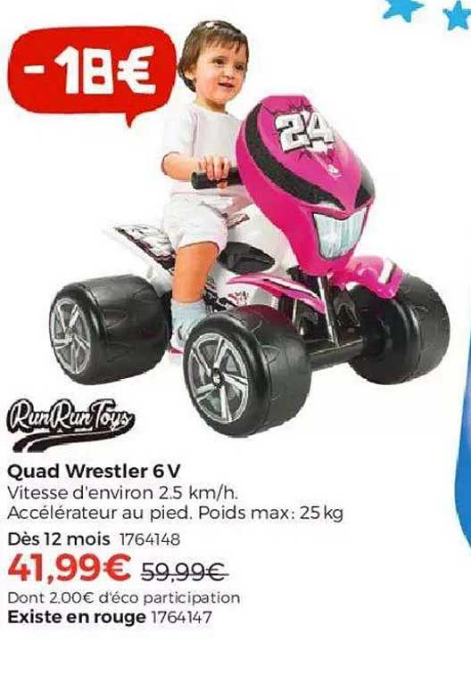 quad wrestler 6v run run toys