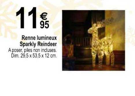 renne lumineux sparkly reindeer