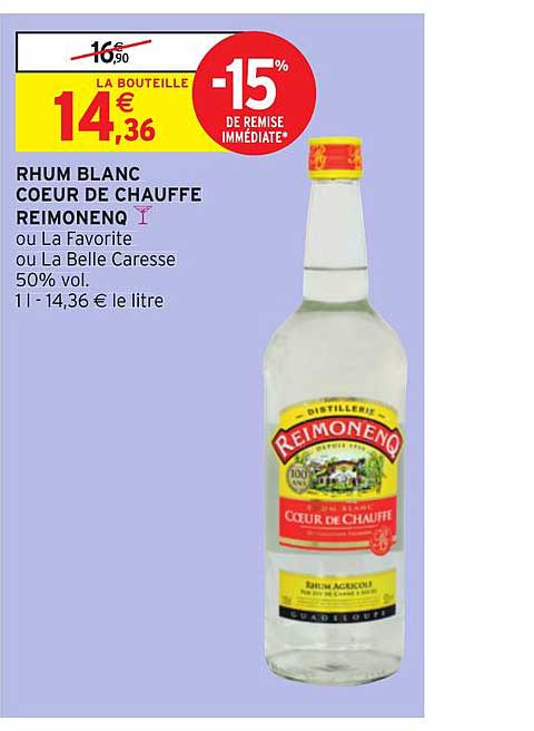 rhum blanc cœur de chauffe reimoninq