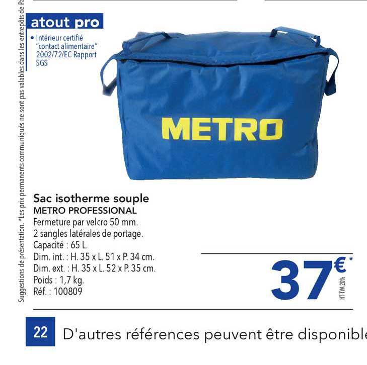 Sac Isotherme Souple Metro Professional