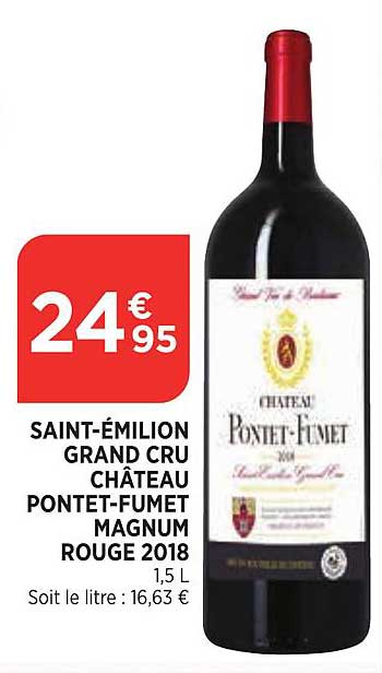 saint émilion grand cru château pontet fumet magnum rouge 2018