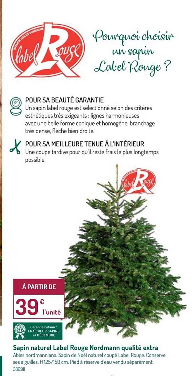 Sapin Naturel Label Rouge Nordmann Qualité Extra