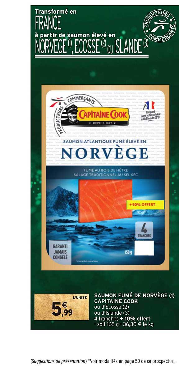 saumon fumé de norvège capitaine cook