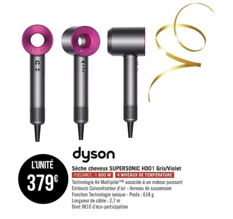 sèche cheveux supersonic hd01 gris-violet dyson