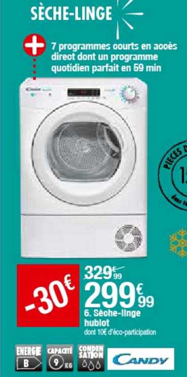 sèche-linge hublot candy
