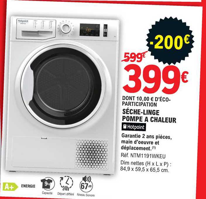 sèche-linge pompe à chaleur hotpoint