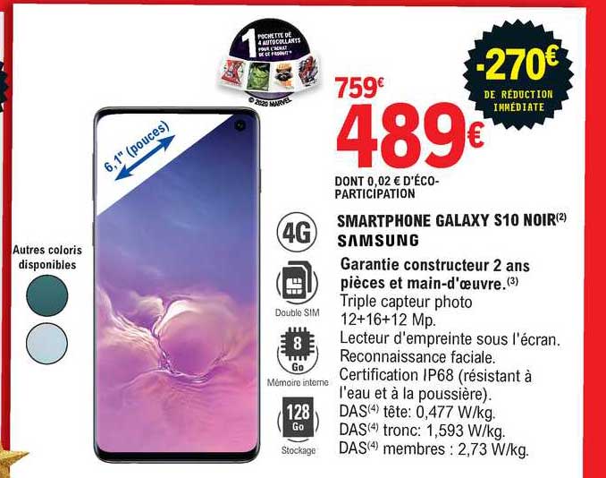 Smartphone Galaxy S10 Noir Samsung