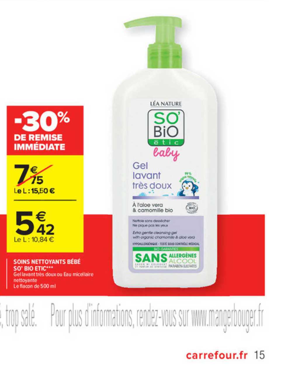 soins nettoyants bébé so' bio étic