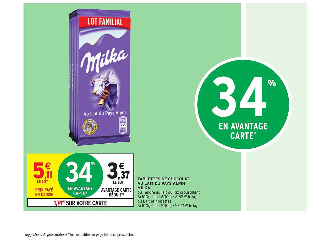 Tablettes De Chocolat Au Lait Du Pays Alpin Milka