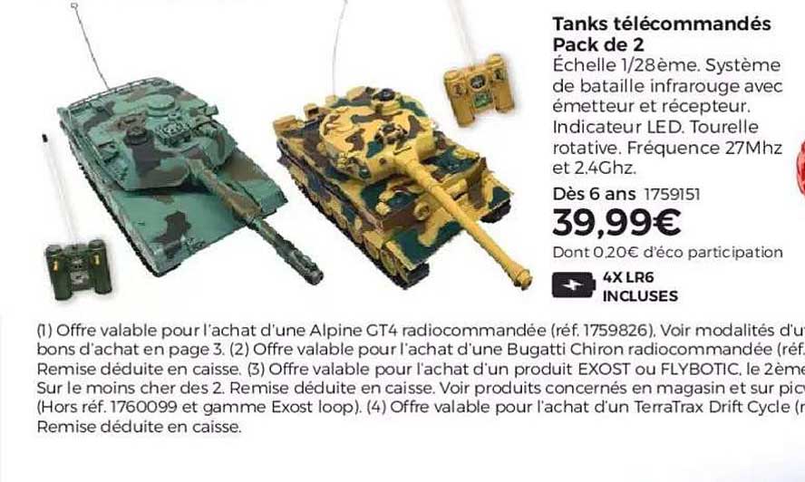 tanks télécommandés pack de 2