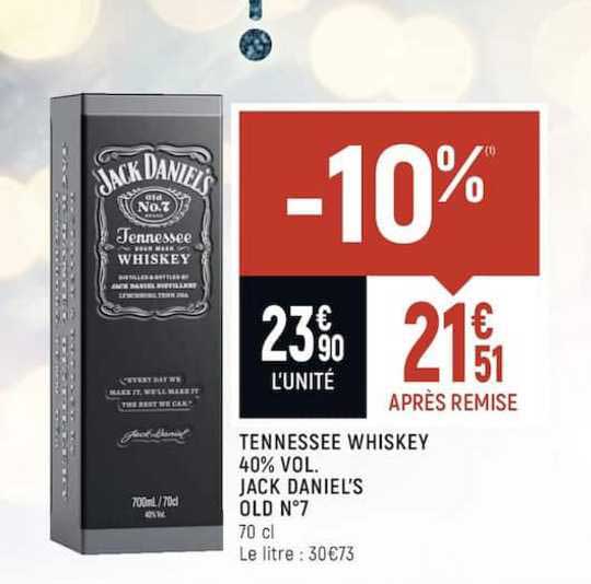 tennessee whiskey 40% vol. jack daniel's old n°7