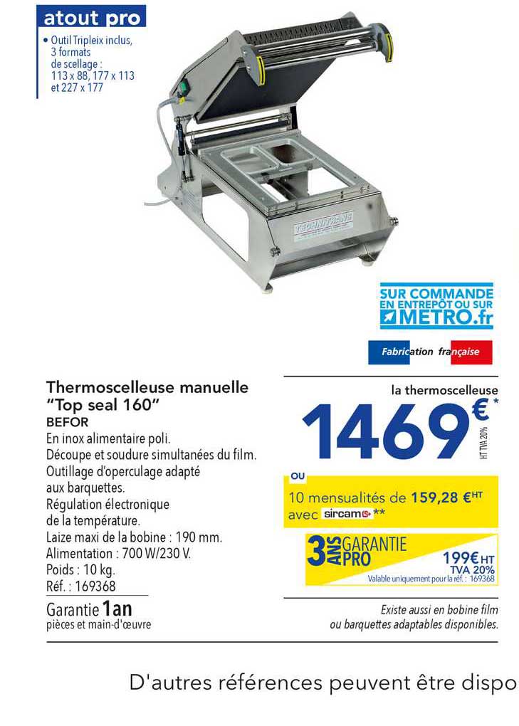 thermoscelleuse manuelle top seal 160 befor